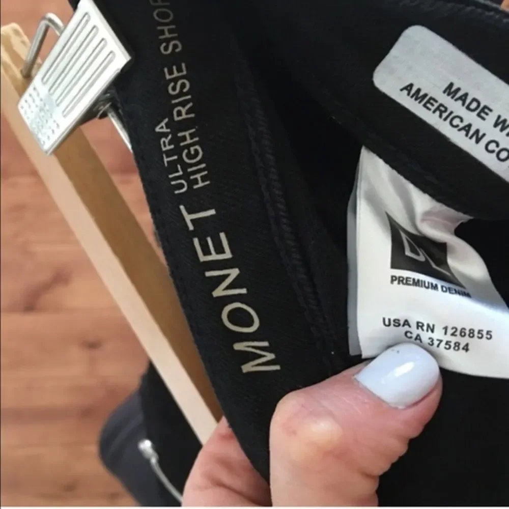 Monet black destroyed shorts